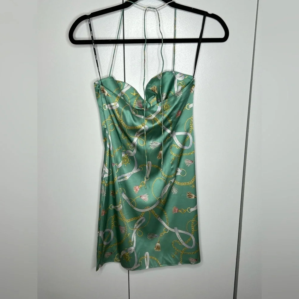 SER.O.YA- Farah Silk Mini Dress - Nautical Green - NWT XS/00 - $325 SOLD OUT - Picture 4 of 10